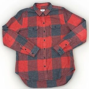 Woolrich Women's Red & Black Plaid Button Down Long Flannel Shirt Size
Small